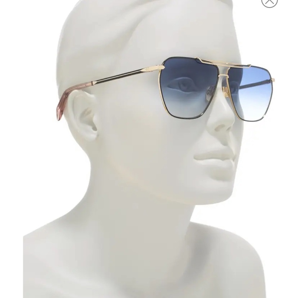 RAG AND BONE metallic Brow Bar Sunglasses NWT